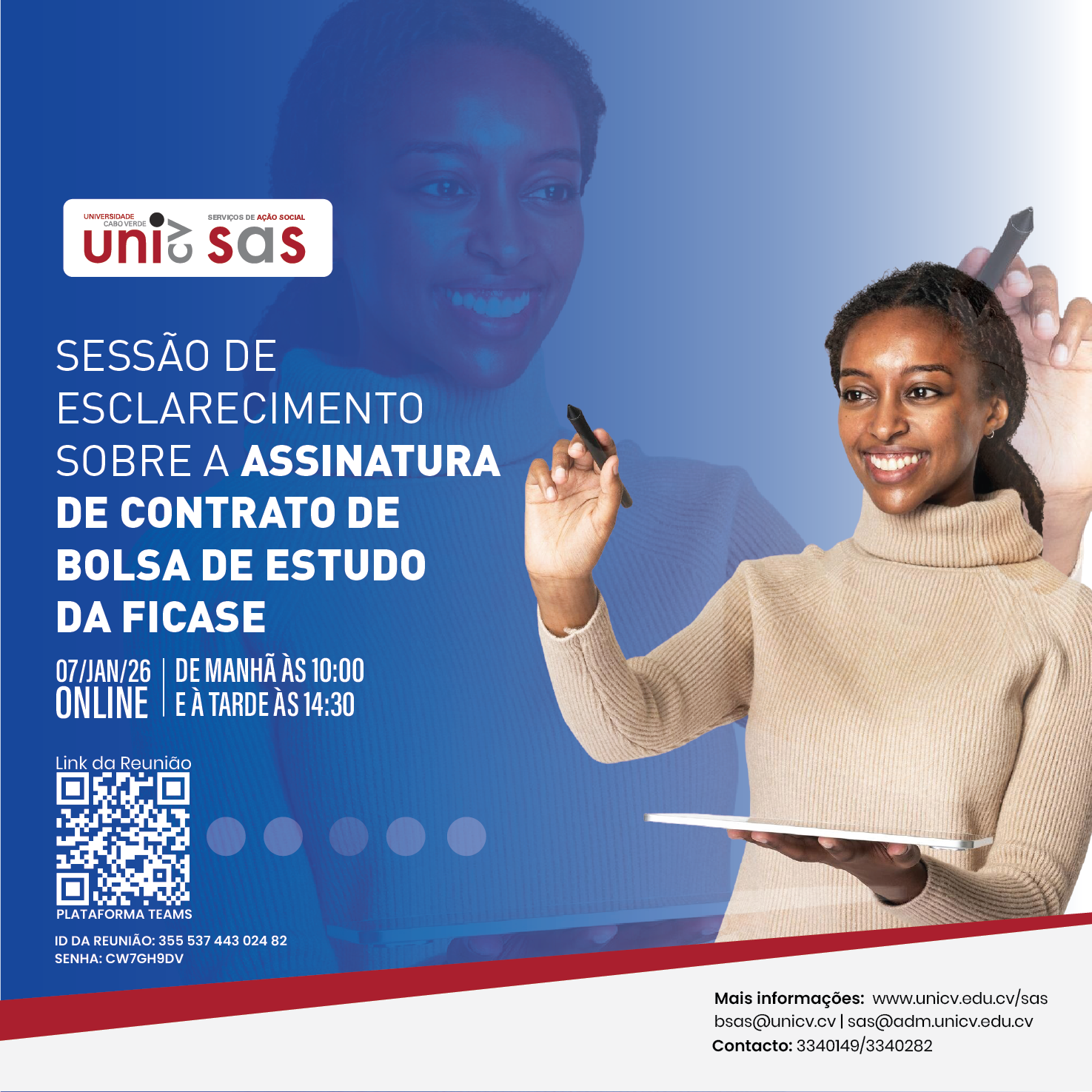 Uni-CV promove sessão de esclarecimento sobre assinatura de contrato da Bolsa de Estudo da FICASE