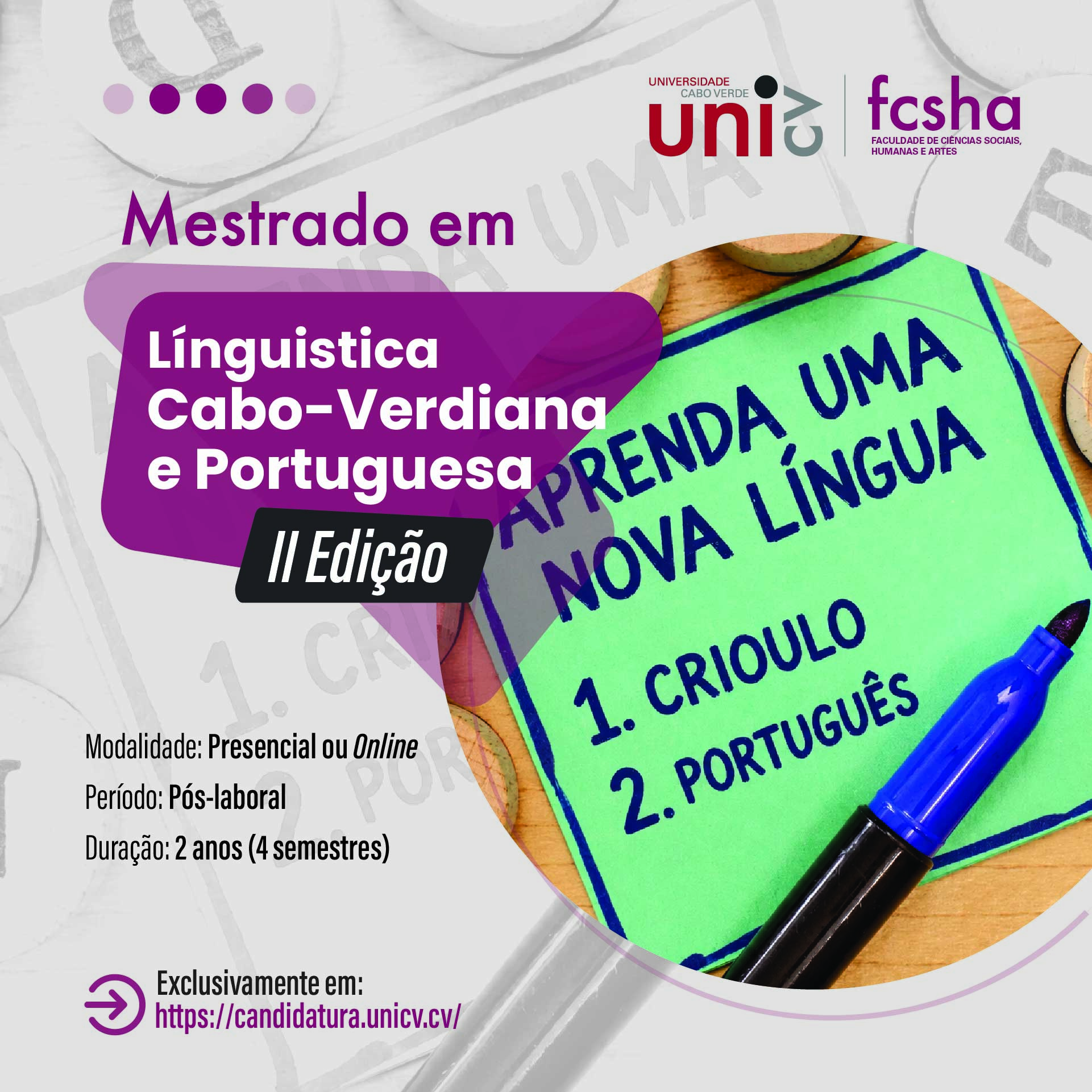 Mestrado em Linguística: Cabo Verde e Estudos Portugueses
