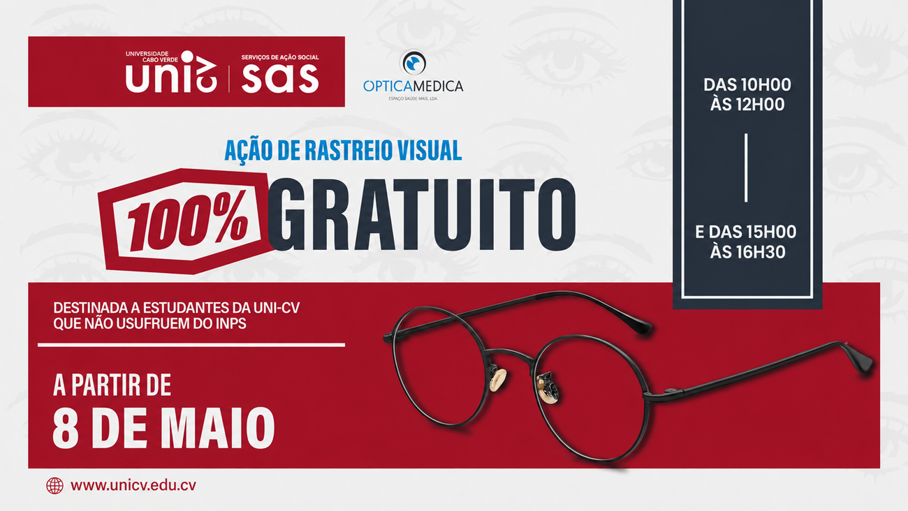 Uni-CV e Óptica Médica lançam campanha de rastreio visual gratuito para estudantes sem cobertura do INPS