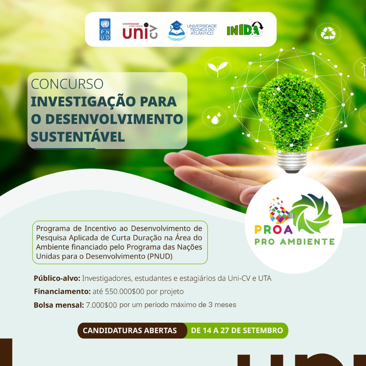Concurso investigacao desenvolvimento sustentavel